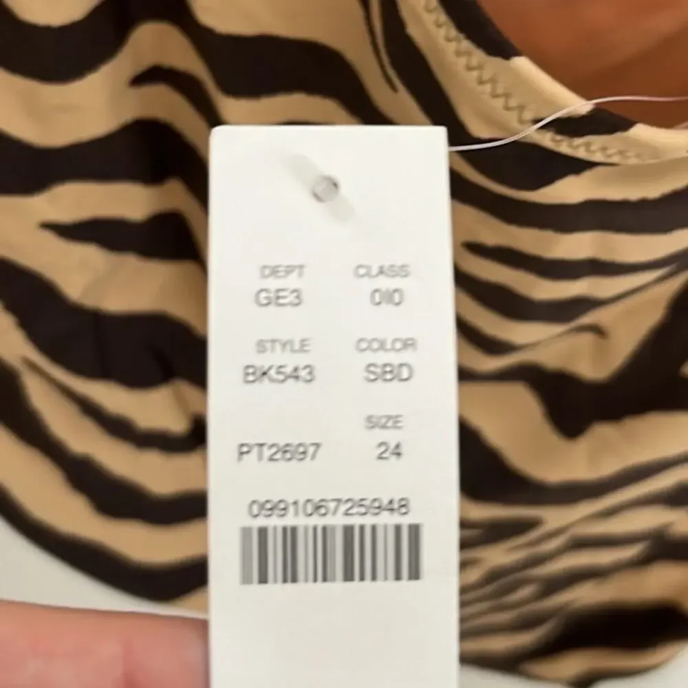 NWT J.Crew Front Twist one-piece in zebra stripe
